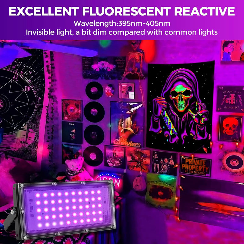 50W LED Black Lights for Glow Party