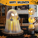 Halloween Middle Light Up Ghost Figurine,5.1" Large Cute Spooky Ghost Statue