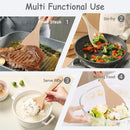 Wooden Spatula for Cooking, 13" Long Handle Flat Wood Spatulas