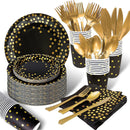 Black and Gold Paper Plates  for parties.