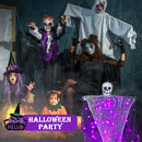 Halloween Decorations Outdoor, 2 Pack Hanging Light Ghost Spooky Skeletons