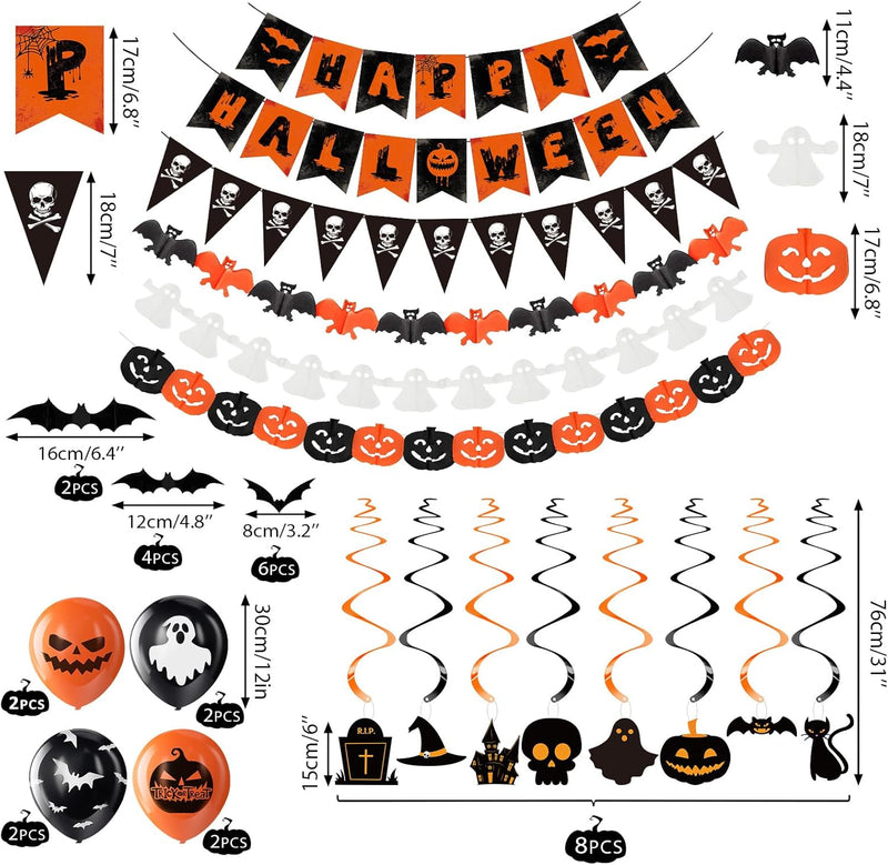 Halloween Party Decoration Set, Orange and Black Banner