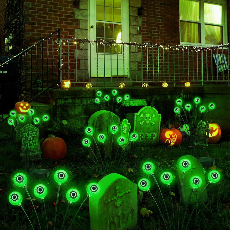Halloween Decorations Outdoor Solar Lights, 4 Pack 24 LED Solar Halloween Lights