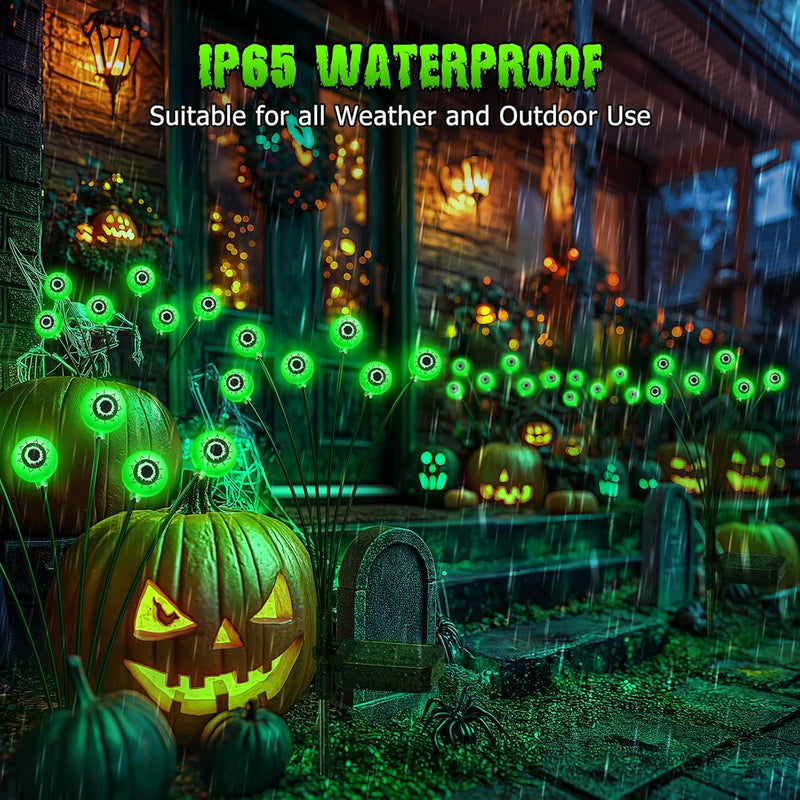 Halloween Decorations Outdoor Solar Lights, 4 Pack 24 LED Solar Halloween Lights