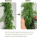 2PCS 9FT Christmas Garland Norfolk Pine Garland Real Touch Artificial Greenery