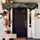 Halloween Decorations Indoor Fireplace Mantel Scarf, Black Lace Spiderweb