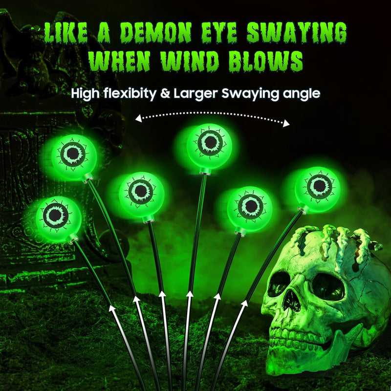 Halloween Decorations Outdoor Solar Lights, 4 Pack 24 LED Solar Halloween Lights