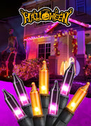 Halloween String Lights Orange & Purple 100 Count 25 Feet Incandescent Bulb