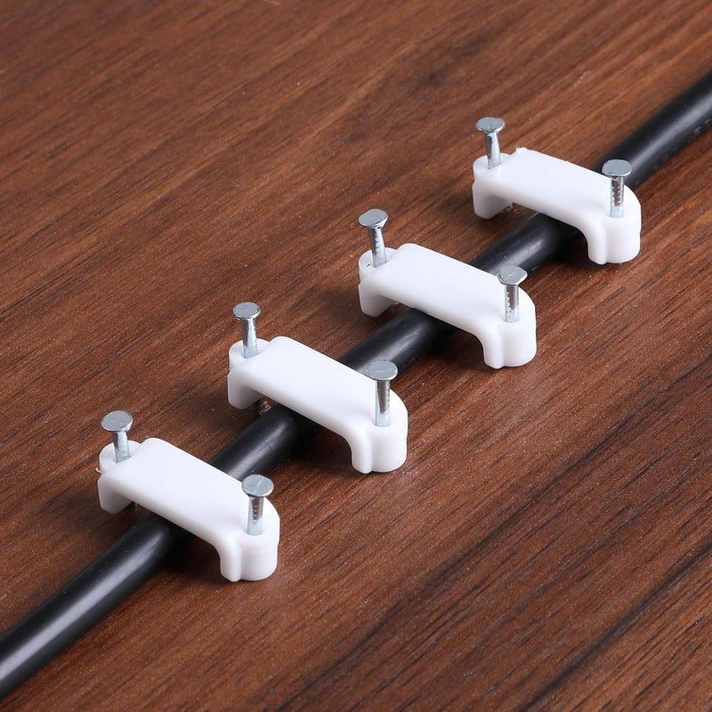 Cable Clips with Steel Nails, 200 pcs