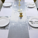 Glitter Disco Party Table Runner Mirror Silver Runner