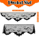 Halloween Decorations Indoor Fireplace Mantel Scarf, Black Lace Spiderweb