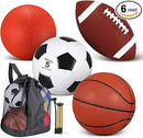 Lenwen 4-Piece Sports Ball Set with Pump & Bag