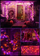 Halloween String Lights Orange & Purple 100 Count 25 Feet Incandescent Bulb