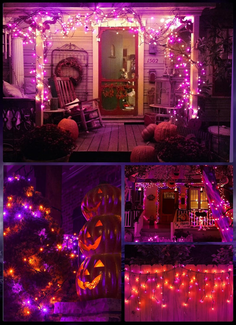Halloween String Lights Orange & Purple 100 Count 25 Feet Incandescent Bulb