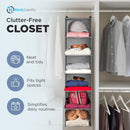 Hanging Closet Organizer - 6 Shelf Storage for Clothes