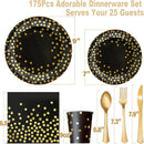 Black and Gold Paper Plates  for parties.