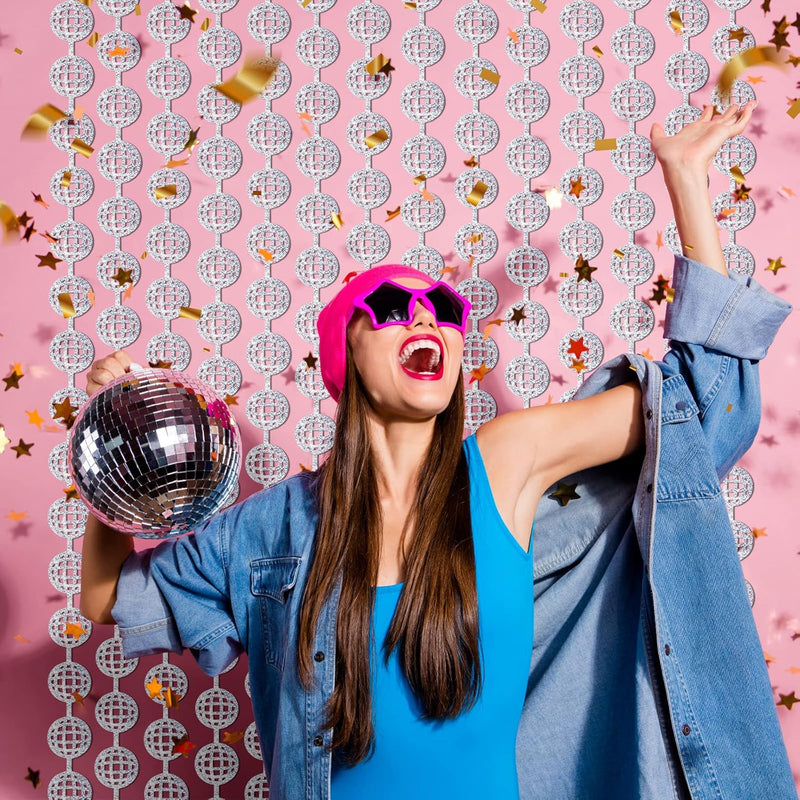 Disco Party Decorations, 2 Pack Disco Ball Photo Booth