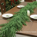 2PCS 9FT Christmas Garland Norfolk Pine Garland Real Touch Artificial Greenery