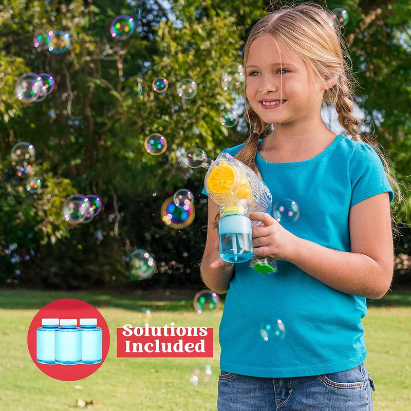 3 Packs Automatic Bubble Guns with 3 Solutions