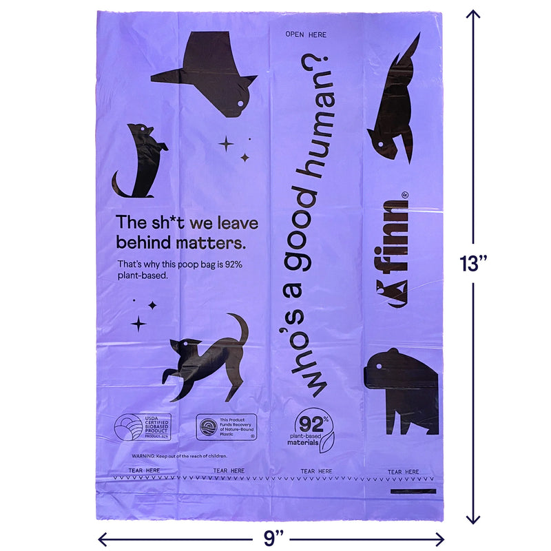 Poop Bags made from 92% USDA Certified Biobased Product