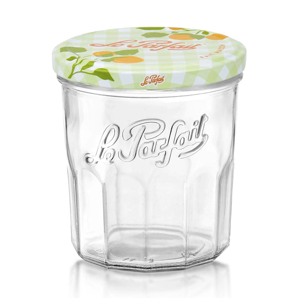 French Jam Jar & Drinking Glass with Metal Lid