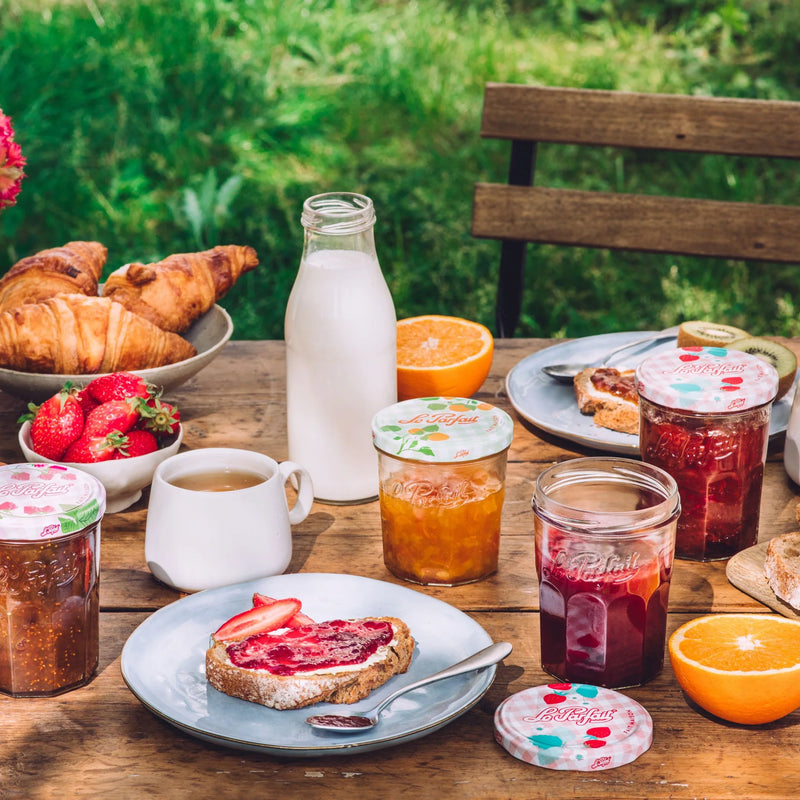 French Jam Jar & Drinking Glass with Metal Lid