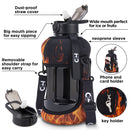 Fire Black - Half Gallon Water Bottle with Storage Sleeve and Removable Straw