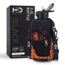 Fire Black - Half Gallon Water Bottle with Storage Sleeve and Removable Straw