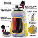 Halloween - Wide Mouth - Half Gallon Water Bottle with Storage Sleeve and removable straw