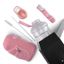 Rose Quartz- Half Gallon Water Bottle with Storage Sleeve and removable straw